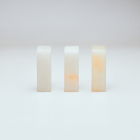 崑崙凍石 ライチ 1.5x1.5x5cm(三点セット)