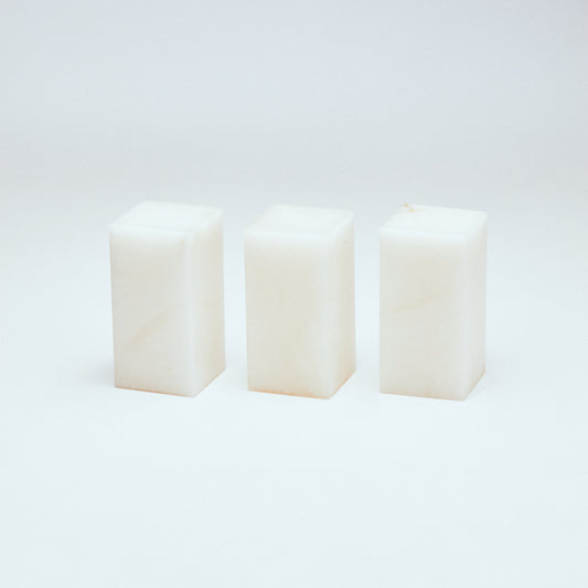 崑崙凍石 ライチ 2.5x2.5x5cm(三点セット)