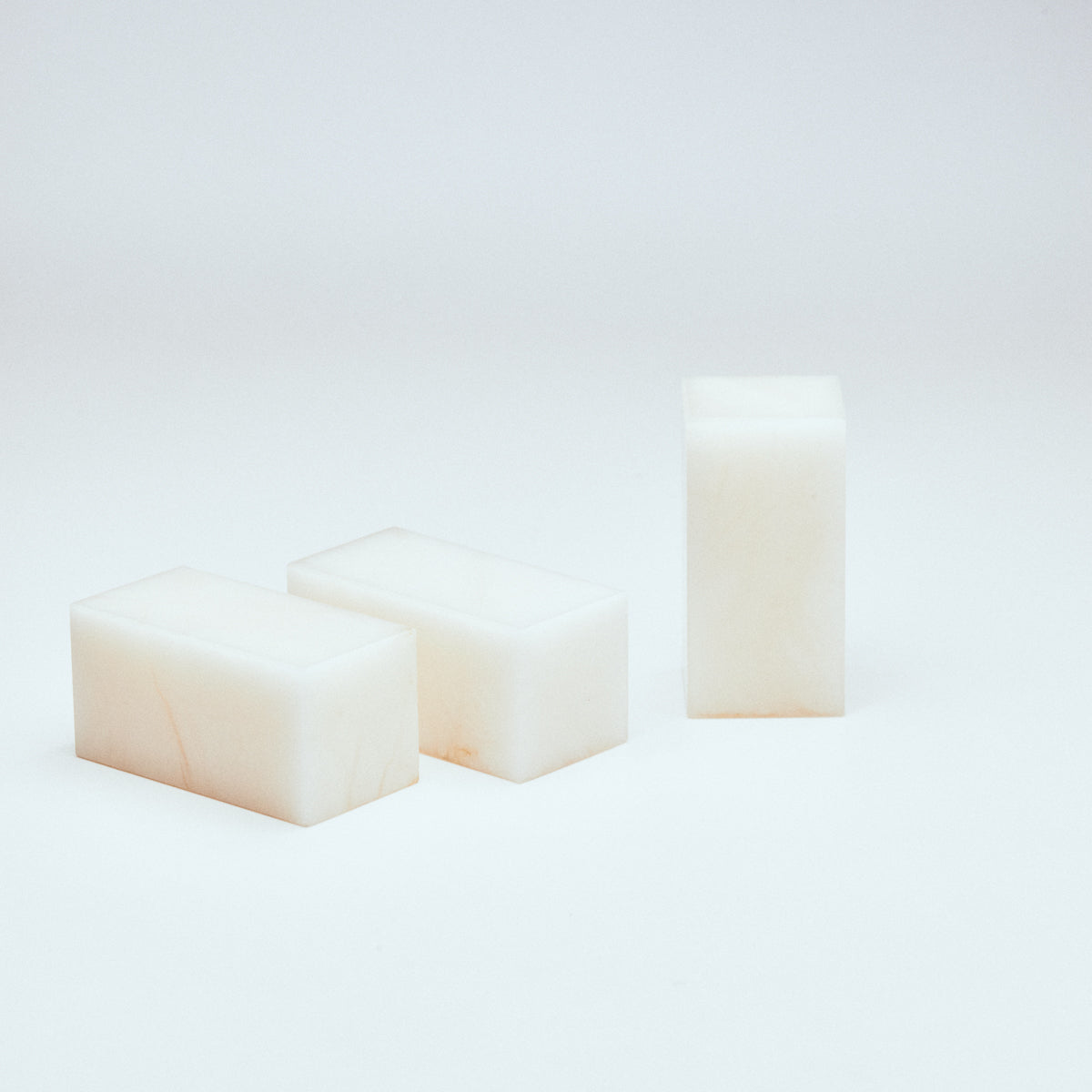 崑崙凍石 ライチ 2.5x2.5x5(三点セット)